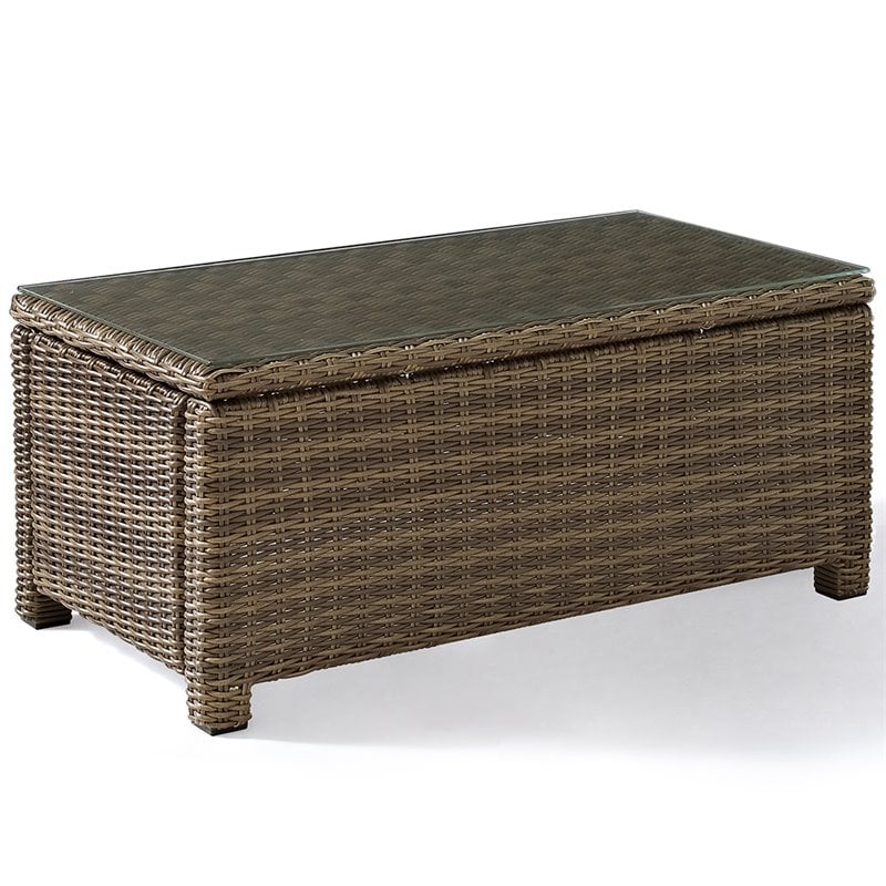 Afuera Living Modern 2 Piece Wicker Patio Sofa Set in Brown and Navy