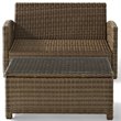 Afuera Living Modern 2 Piece Wicker Patio Sofa Set in Brown and Sangria
