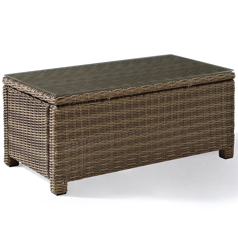 Afuera Living Modern 2 Piece Wicker Patio Sofa Set in Brown and Sangria