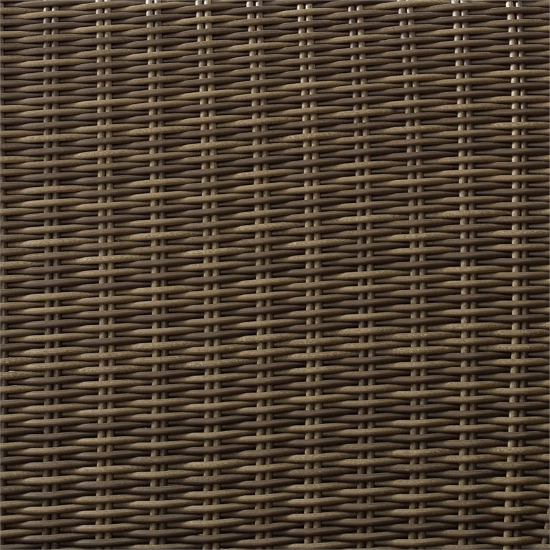 Afuera Living Modern Outdoor Wicker Patio Loveseat in Brown and Sand