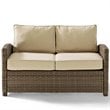 Afuera Living Modern 2 Piece Wicker Patio Sofa Set in Brown and Sand