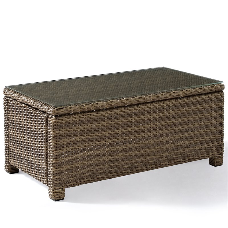 Afuera Living Modern 2 Piece Wicker Patio Sofa Set in Brown and Sand