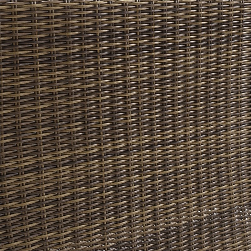 Afuera Living Modern 3 Piece Wicker Patio Conversation Set in Brown and Sand