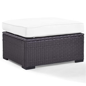 afuera living transitional patio ottoman in brown and white