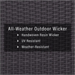 Afuera Living Wicker / Rattan & Fabric Patio Arm Chair in White/Brown