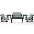 Afuera Living 6-Piece Metal/Fabric Sofa Set in Mist Green/Oil Rubbed Bronze