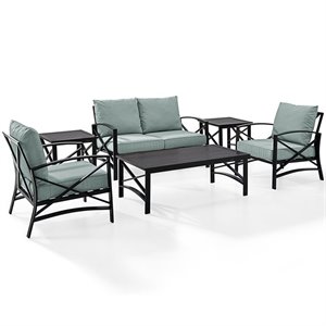 afuera living transitional 6 piece patio sofa set in oil rubbed bronze and mist