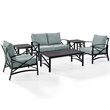 Afuera Living 6-Piece Metal/Fabric Sofa Set in Mist Green/Oil Rubbed Bronze