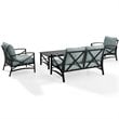 Afuera Living 4-Piece Metal/Fabric Sofa Set in Mist Green/Oil Rubbed Bronze