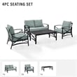Afuera Living 4-Piece Metal/Fabric Sofa Set in Mist Green/Oil Rubbed Bronze