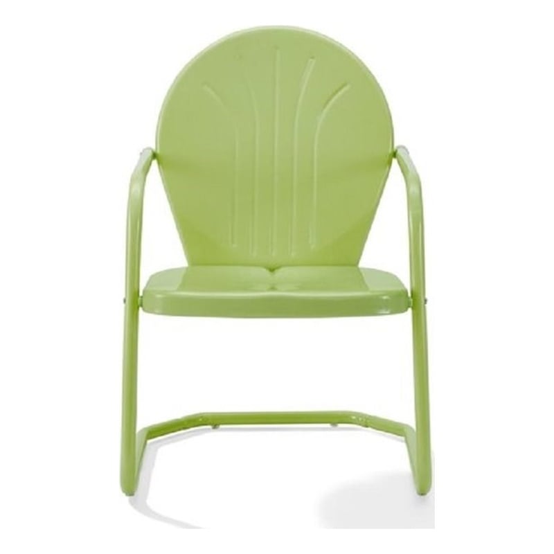 Afuera Living Industrial Steel Metal Patio Chair in Lime Gloss
