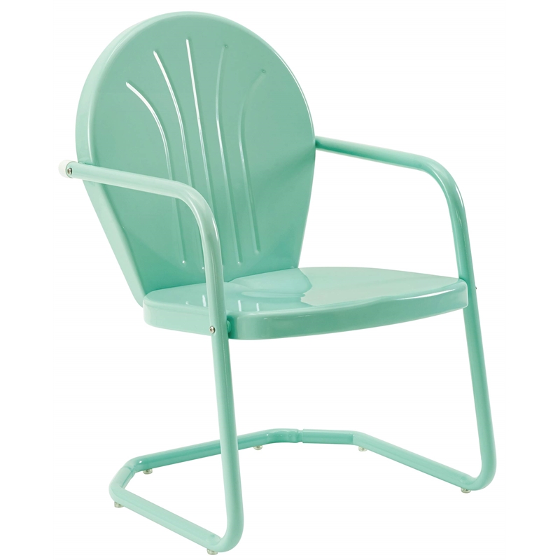 Afuera Living 3-Piece Industrial Metal Patio Conversation Set in Aqua Gloss