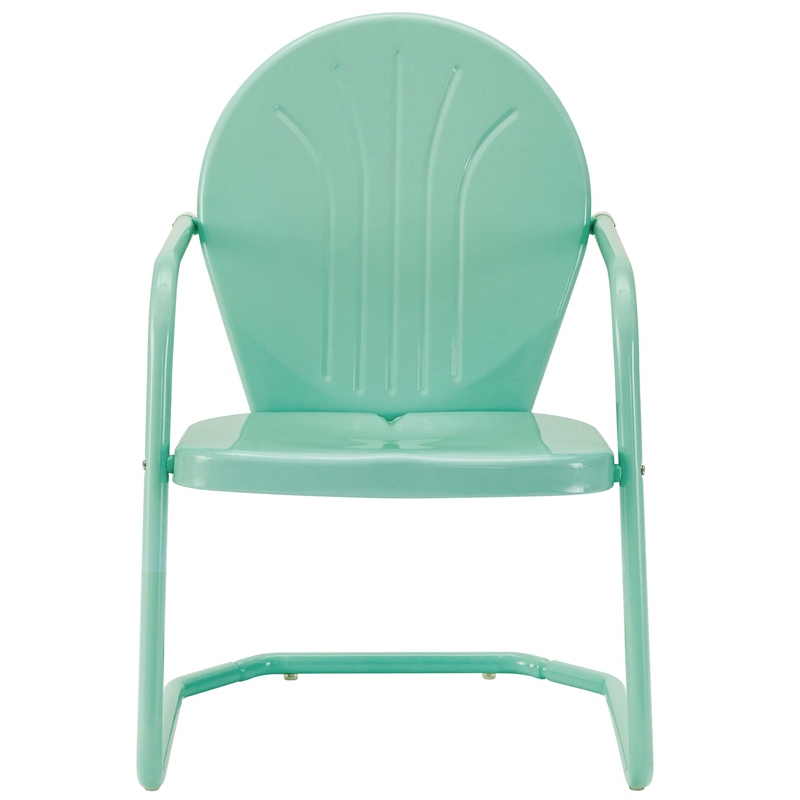 Afuera Living 3-Piece Industrial Metal Patio Conversation Set in Aqua Gloss