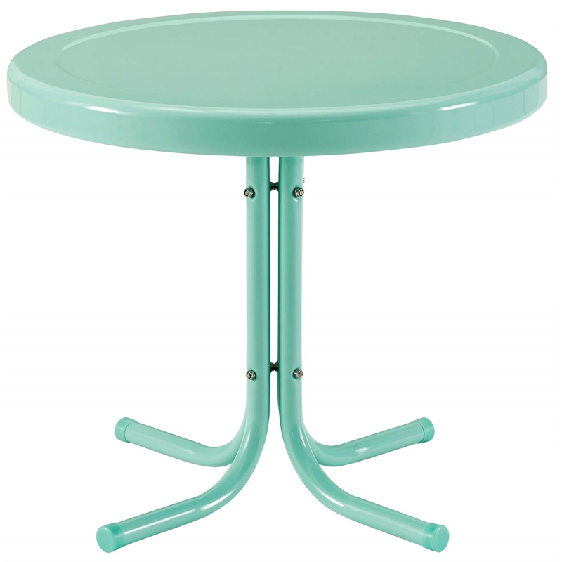 Afuera Living 3-Piece Industrial Metal Patio Conversation Set in Aqua Gloss