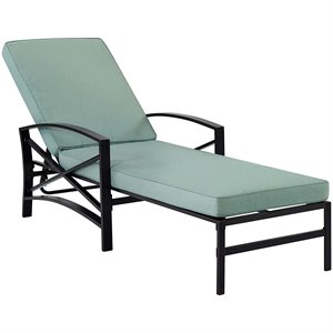 afuera living modern metal patio chaise lounge in mist and oil rubbed bronze