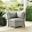 Afuera Living Transitional Wicker Patio Corner Chair in Gray