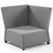 Afuera Living Transitional Wicker Patio Corner Chair in Gray