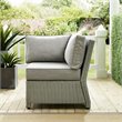 Afuera Living Transitional Wicker Patio Corner Chair in Gray