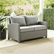 Afuera Living Transitional Wicker Patio Loveseat in Gray