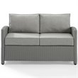 Afuera Living Transitional Wicker Patio Loveseat in Gray