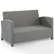 Afuera Living Transitional Wicker Patio Loveseat in Gray