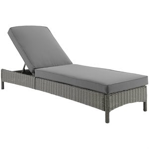 afuera living transitional wicker patio chaise lounge in gray