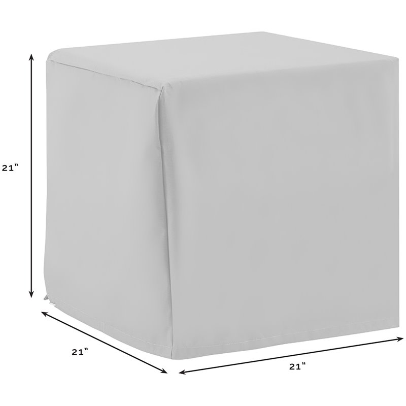 Afuera Living Vinyl Polyester Fabric Patio End Table Cover in Tan