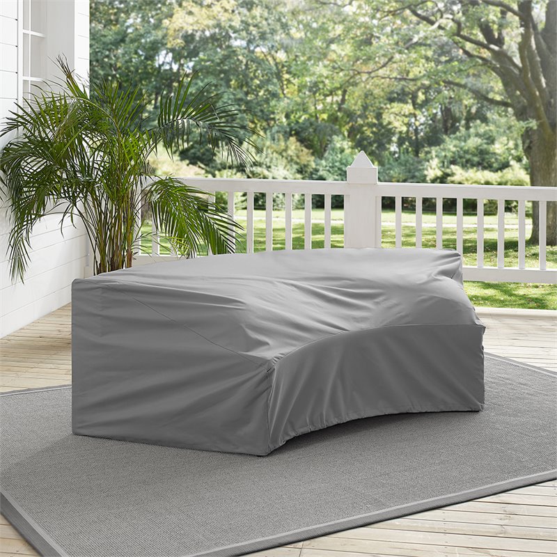 Afuera Living Vinyl Polyester Fabric Patio Sectional Cover in Gray