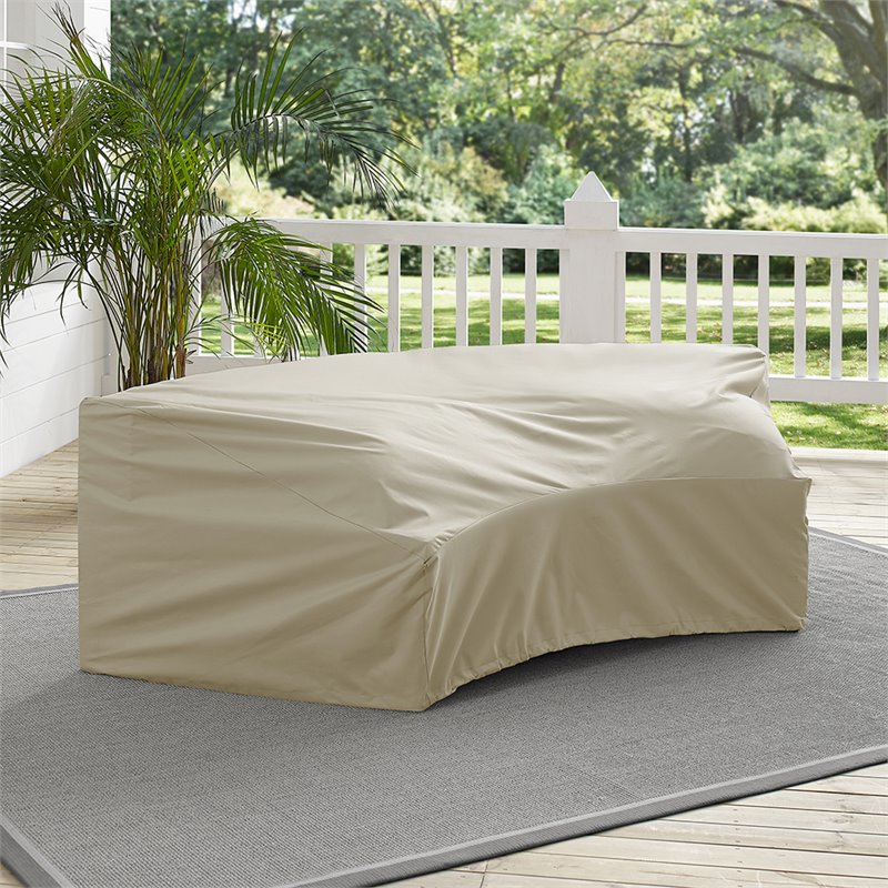 Afuera Living Vinyl Polyester Fabric Patio Sectional Cover in Tan