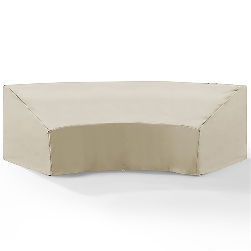 Afuera Living Vinyl Polyester Fabric Patio Sectional Cover in Tan