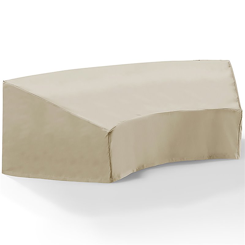Afuera Living Vinyl Polyester Fabric Patio Sectional Cover in Tan