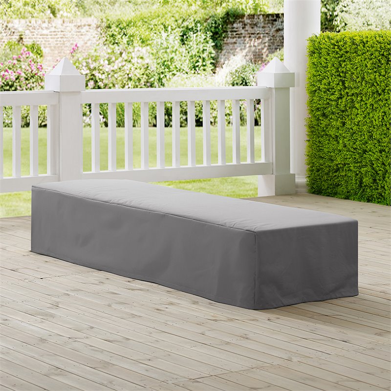Afuera Living Vinyl Polyester Fabric Patio Chaise Lounge Cover in Gray