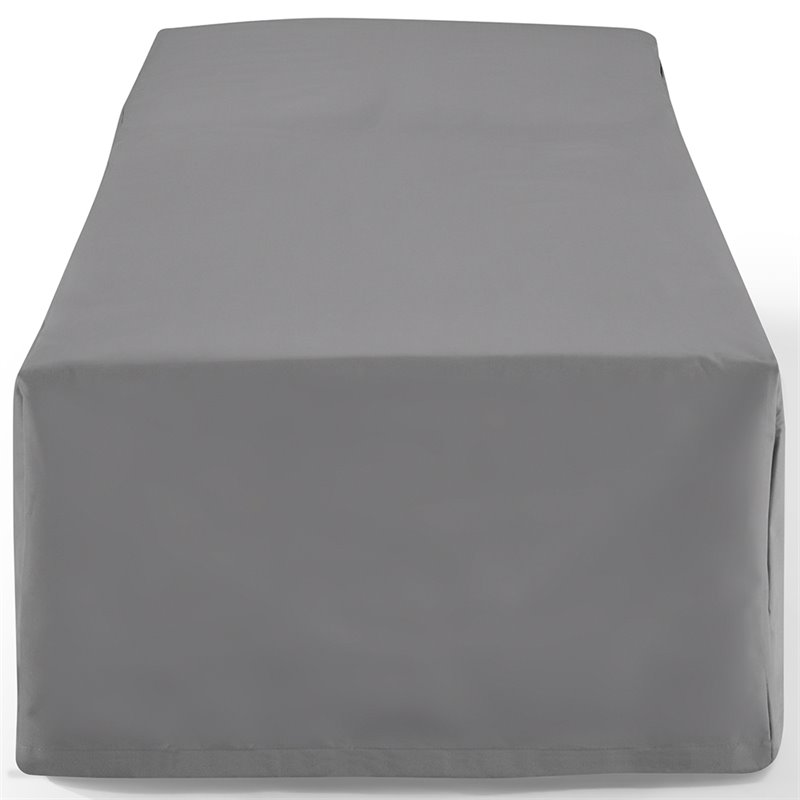 Afuera Living Vinyl Polyester Fabric Patio Chaise Lounge Cover in Gray