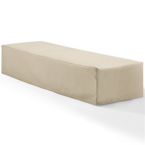 Afuera Living Vinyl Polyester Fabric Patio Chaise Lounge Cover in Tan