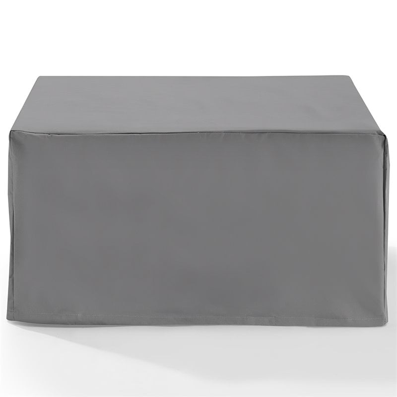 Afuera Living Square Vinyl Polyester Fabric Patio Coffee Table Cover in Gray