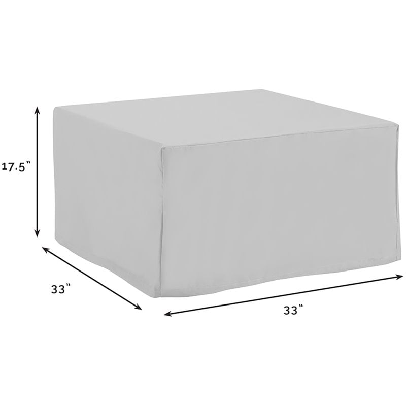 Afuera Living Square Vinyl Polyester Fabric Patio Coffee Table Cover in Gray