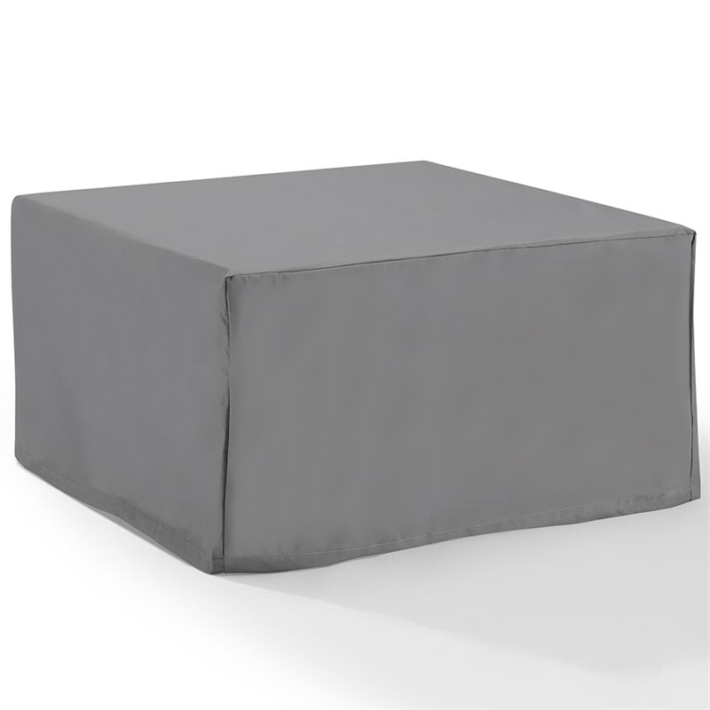 Afuera Living Square Vinyl Polyester Fabric Patio Coffee Table Cover in Gray
