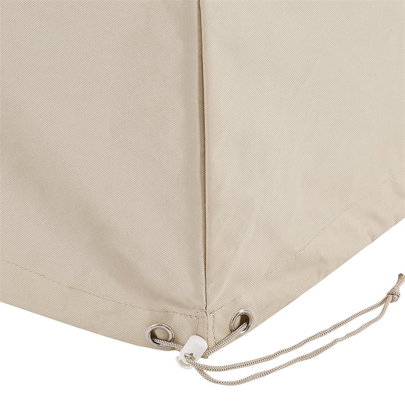 Afuera Living 3-Piece Vinyl/Heavy Gauge Patio Loveseat Cover Set in Tan