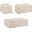 Afuera Living 3-Piece Vinyl/Heavy Gauge Patio Loveseat Cover Set in Tan