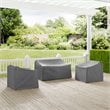 Afuera Living 3-Piece Vinyl/Heavy Gauge Patio Loveseat Cover Set in Gray