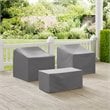 Afuera Living 3-Piece Vinyl/Heavy Gauge Patio Conversation Cover Set in Gray
