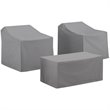 Afuera Living 3-Piece Vinyl/Heavy Gauge Patio Conversation Cover Set in Gray