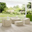 Afuera Living 5-Piece Vinyl/Heavy Gauge Patio Loveseat Cover Set in Tan