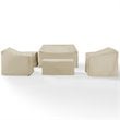 Afuera Living 5-Piece Vinyl/Heavy Gauge Patio Loveseat Cover Set in Tan