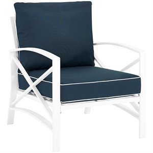 afuera living taditional patio arm chair in navy and white