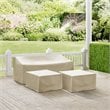 Afuera Living 3-Piece Vinyl/Heavy Gauge Outdoor Sofa Cover Set in Tan
