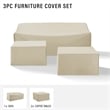 Afuera Living 3-Piece Vinyl/Heavy Gauge Outdoor Sofa Cover Set in Tan
