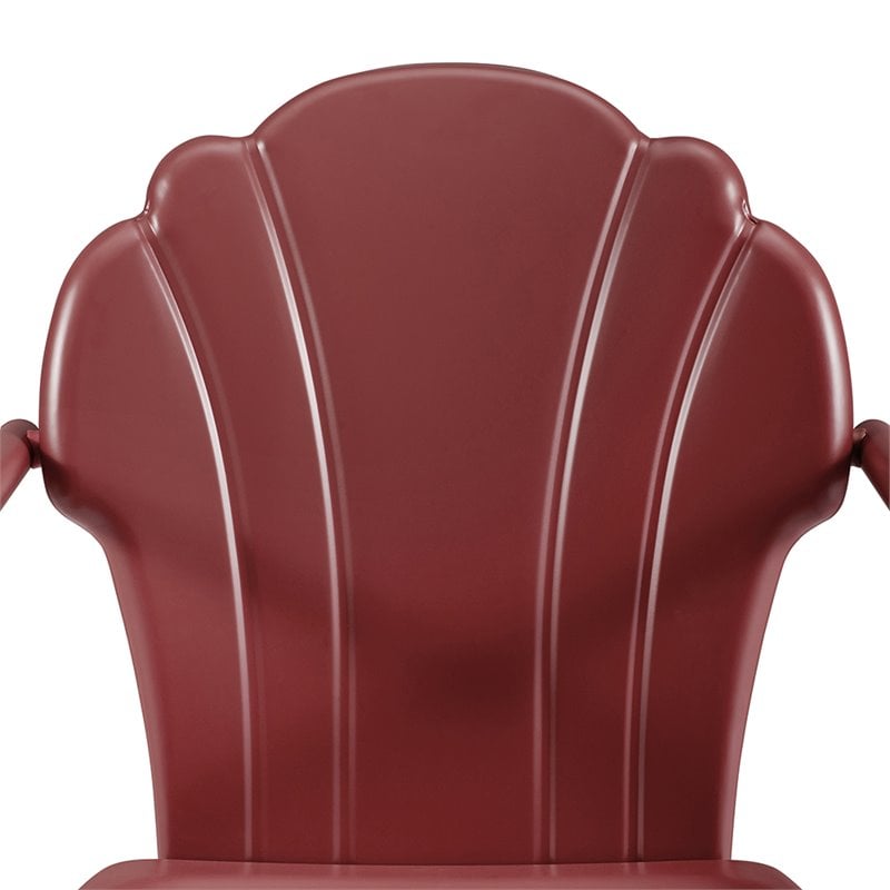 Afuera Living Steel Metal Outdoor Chair in Dark Red Satin (Set of 2)