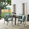 Afuera Living 5-Piece Metal/Polyester Outdoor Dining Set in Mist Green/Bronze