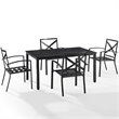 Afuera Living 5-Piece Metal/Polyester Outdoor Dining Set in Mist Green/Bronze